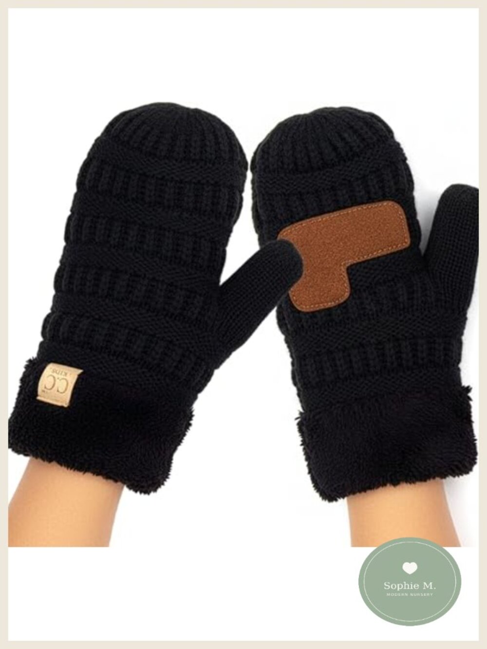 Kids Fleece Lined Mittens Thermal Knit Winter Gloves Boys Girls